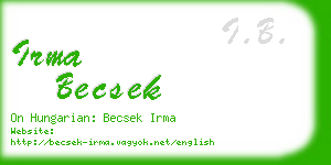 irma becsek business card